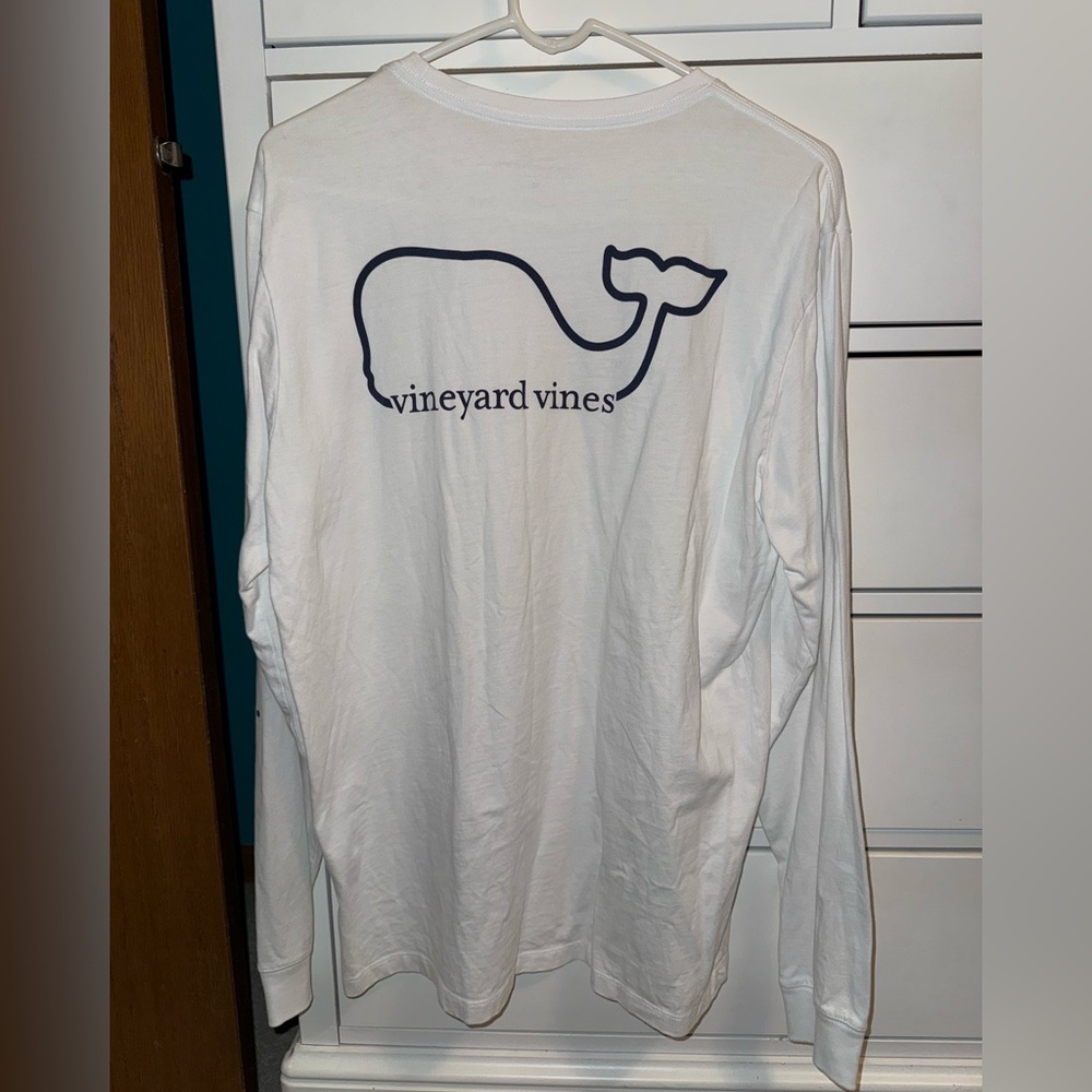 Vineyard Vines Men's White Long Sleeve Shirt Size Medium Classic Whale - Picture 4 of 6